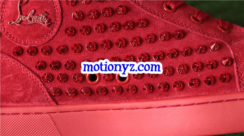 Super High End Christian Louboutin Flat Sneaker High Top Red(With Receipt)